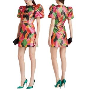 Rebecca Vallance Copacabana Shimmer Geo Mini Dress Size 0 NWT